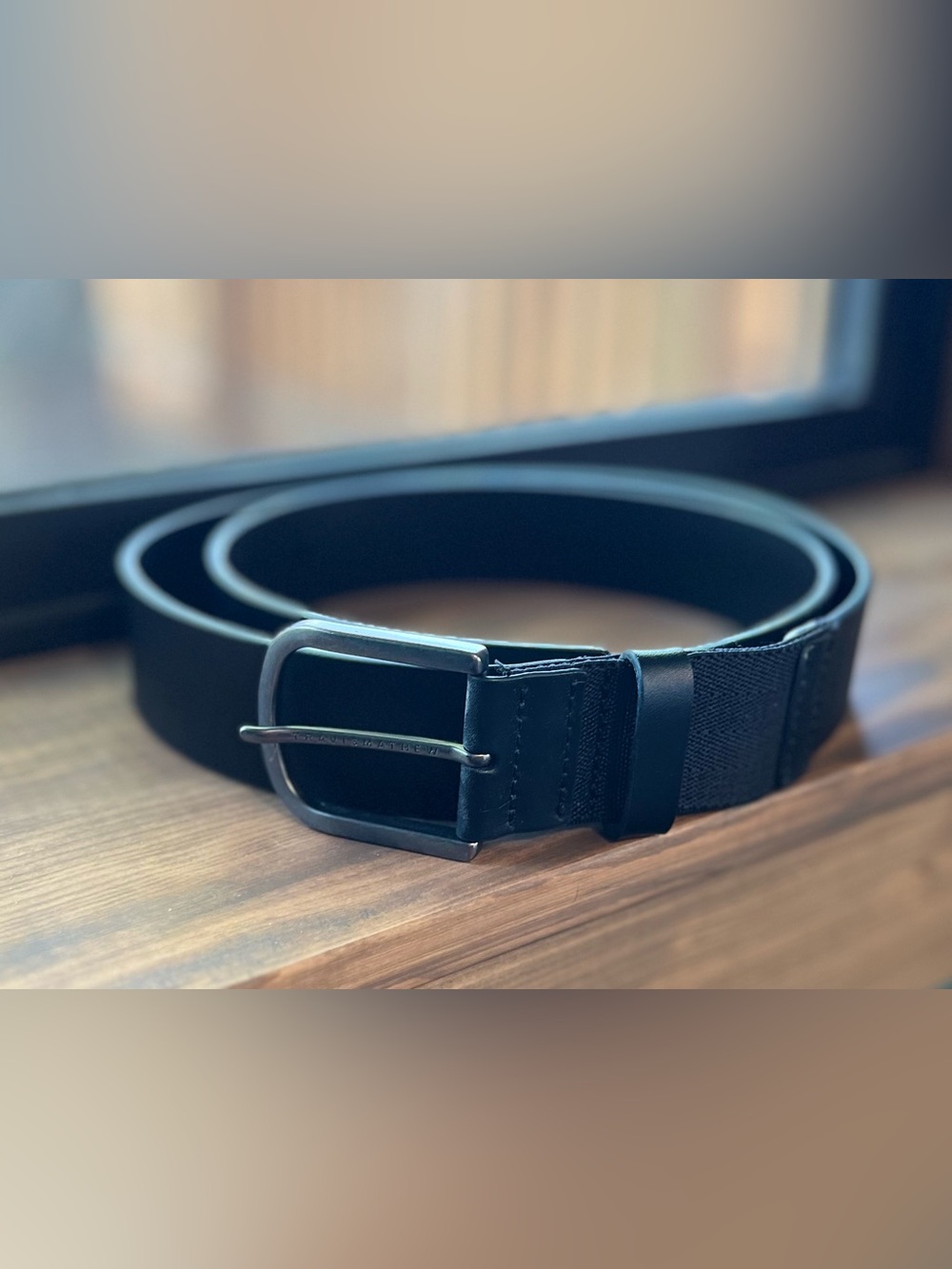 Travis Mathew Men's Black Leather Golf Belt
